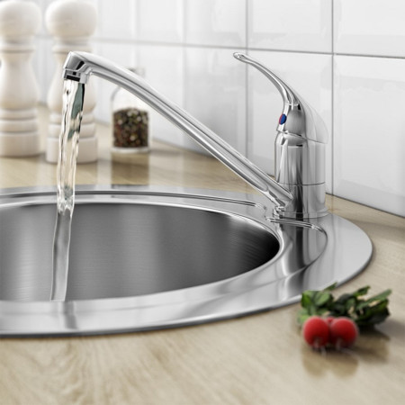 TK001 Trisen Strya Chrome Single Lever Kitchen Tap Lifestyle
