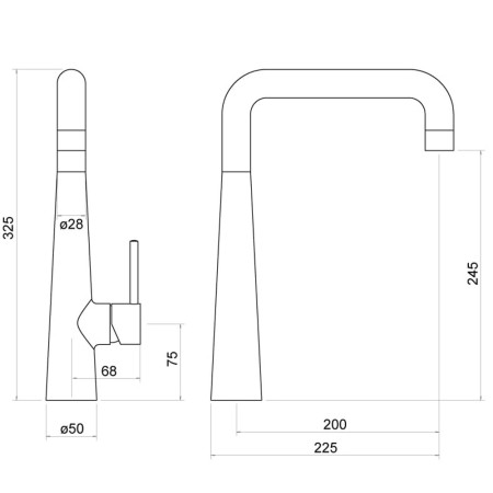 TK008 Trisen Tristo Chrome Single Lever Kitchen Tap Line