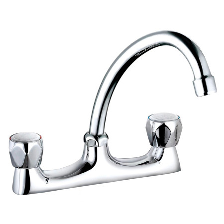 Trisen Two Handle Deck Kitchen Tap in Chrome