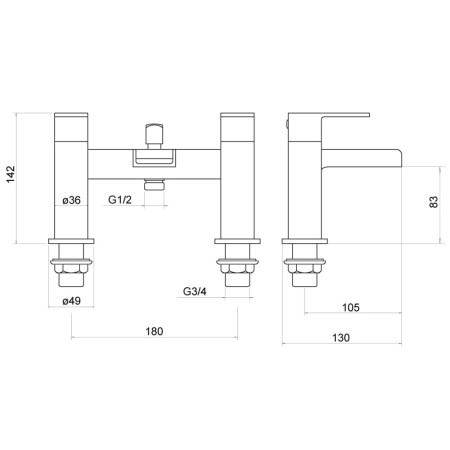 TT404 Trisen Warley Chrome Bath Shower Mixer Line