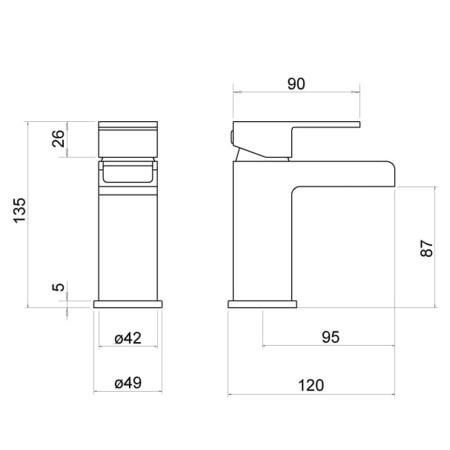 TT402 Trisen Warley Chrome Mono Basin Mixer Line