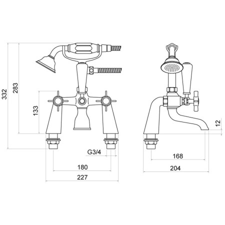TT204 Trisen Wisley Chrome Bath Shower Mixer Line