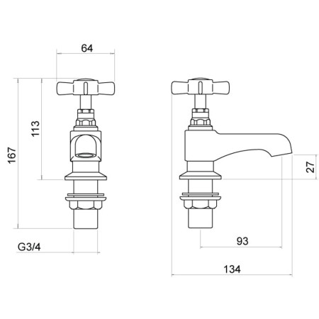 TT206 Trisen Wisley Chrome Bath Taps Line