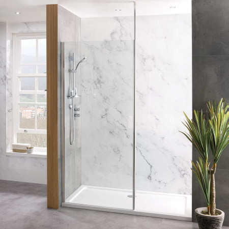 Valliant Chrome 1200mm Wetroom Panel with Hand Hold