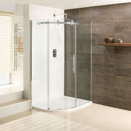 Vanguard Chrome 1200 x 900mm Left Hand Offset Quadrant Shower Enclosure