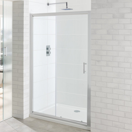 Vantage 1100mm Chrome Sliding Shower Door
