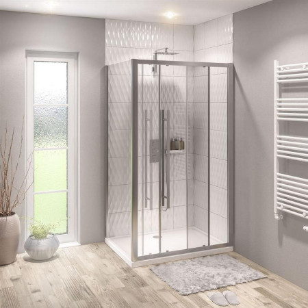 Vantage 2000 8mm Chrome 1700mm Soft Close Sliding Shower Door