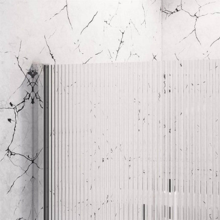 49.2026 Vantage 2000 8mm Chrome 1200mm Fluted Wetroom Panel Glass Close Up