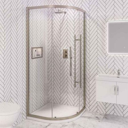 Vantage 2000 Brushed Brass 1000mm Quadrant Shower Enclosure