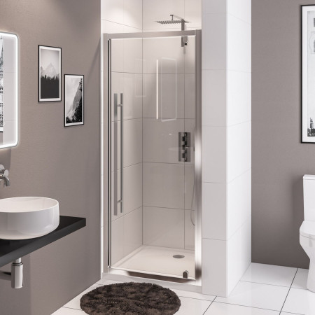 Vantage 2000 Chrome 760mm Pivot Shower Door