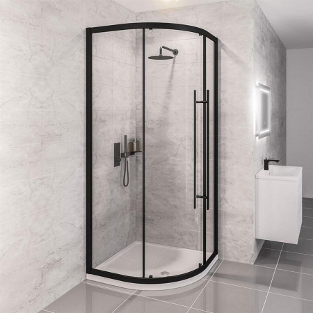 Vantage 2000 Matt Black 1000mm Quadrant Shower Enclosure