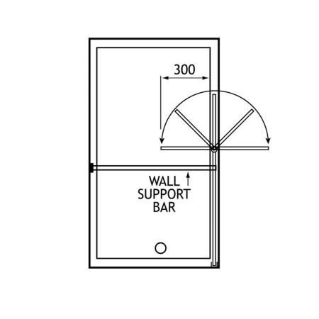 69.0132 Vantage 6mm Chrome 1100mm Walk In Wetroom Panel with Flipper Diagram