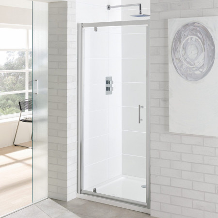 Vantage 1000mm Chrome Pivot Shower Door
