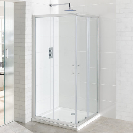 Vantage 800 x 800mm Chrome Corner Entry Shower Enclosure