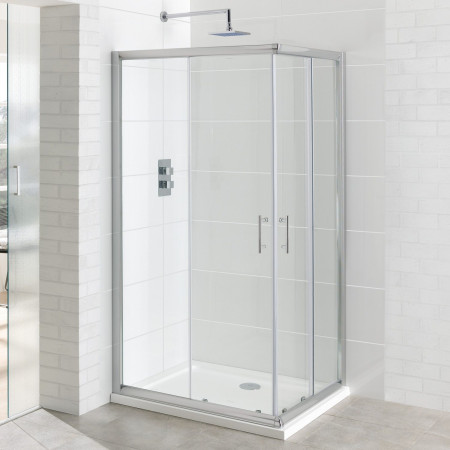 Vantage 1000 x 800mm Chrome Offset Corner Entry Shower Enclosure