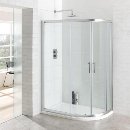 Vantage 1200 x 800mm Chrome Offset Quadrant Shower Enclosure