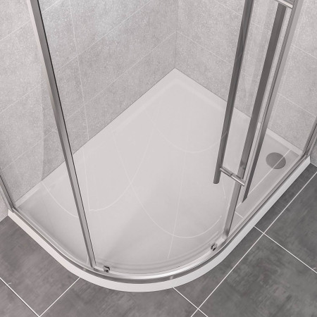 48.1048 Vantage 1000 x 800mm Left Hand Offset Quadrant Shower Tray Lifestyle