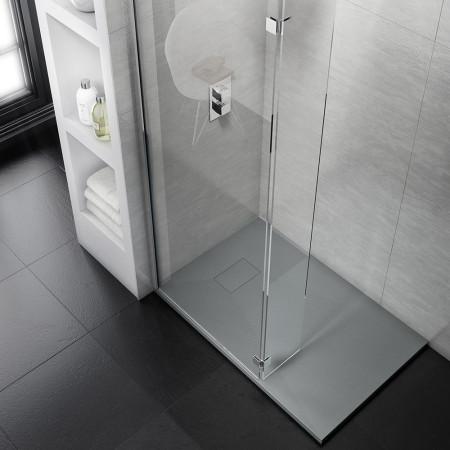 VES14090G Veloce Uno 1400 x 900mm Grey Rectangular Shower Tray (3)