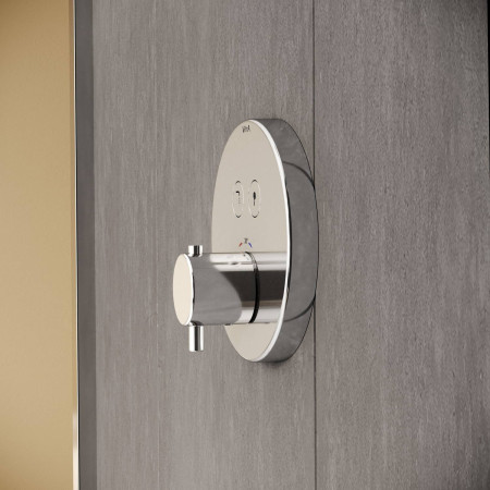 A42718EXP VitrA Aquacontrol Chrome Round Thermostatic Concealed Dual Outlet Shower Valve Lifestyle