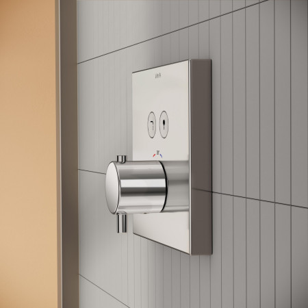 A42746EXP VitrA Aquacontrol Chrome Square Thermostatic Concealed Dual Outlet Shower Valve Lifestyle