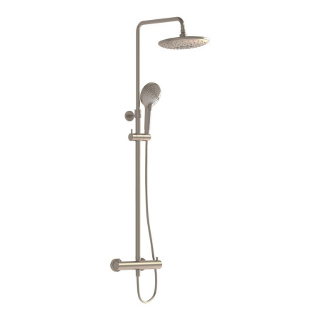 VitrA Aquaheat Bliss 240 Brushed Nickel Thermostatic Bar Mixer Shower with Kit