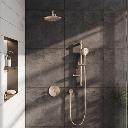 A4574334EXP VitrA Bliss Brushed Nickel Slide Rail Kit with Three Function Handset Lifestyle