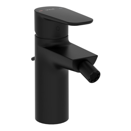 VitrA Flow Soft Matt Black Bidet Mixer with Waste