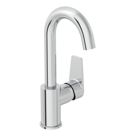 VitrA Flow Square Chrome Basin Mixer with Swivel Spout