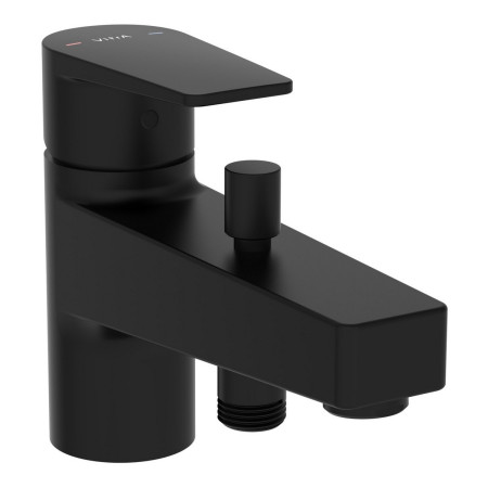 VitrA Flow Square Monobloc Matt Black Bath Shower Mixer