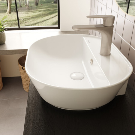 7428B003-0001 VitrA Geo 1TH 550mm Oval Countertop Basin Side View