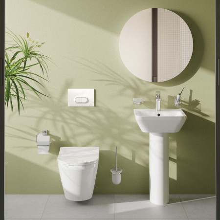 7047L003-0001 VitrA Integra 450mm 1TH Square Wall Hung Basin with Full Pedestal