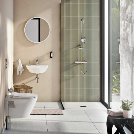 7066L003-0001 VitrA Integra 500mm 1TH Round Wall Hung Basin Bathroom Setting