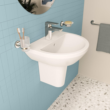 7066L003-0001 VitrA Integra 500mm 1TH Round Wall Hung Basin Lifestyle