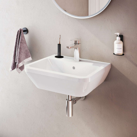 7048L003-0001 VitrA Integra 500mm 1TH Square Wall Hung Basin with Chrome Bottle Trap