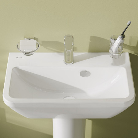7088L003-0001 VitrA Integra 600mm 1TH Compact Square Wall Hung Basin Lifestyle