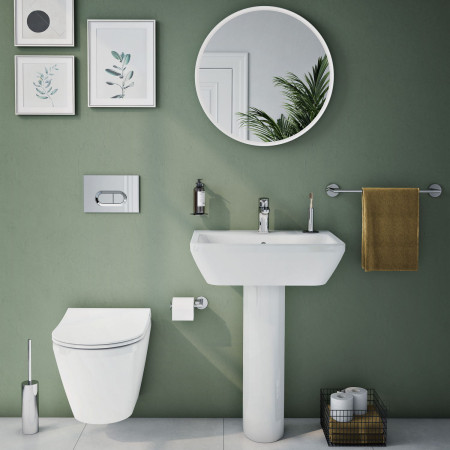 7050L003-0001 VitrA Integra 600mm 1TH Square Wall Hung Basin Lifestyle