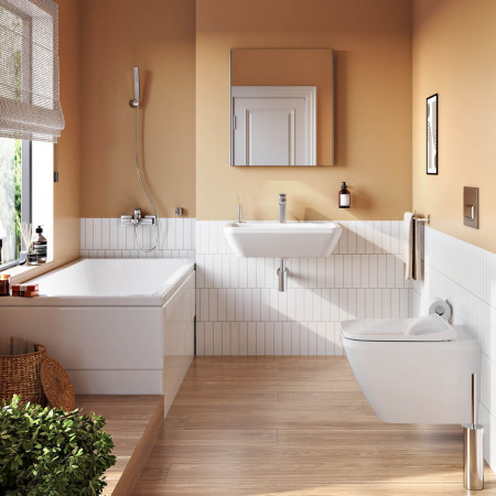 7051L003-0001 VitrA Integra 650mm 1TH Square Wall Hung Basin Lifestyle