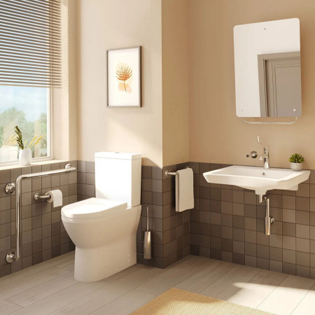 7093B003-7200 VitrA Integra Round Close Coupled Comfort Height Back to Wall Rimless WC Pan and Seat Lifestyle