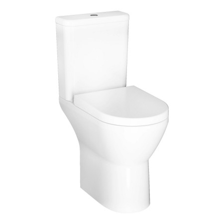 VitrA Integra Round Close Coupled Open Back Comfort Height Rimless WC Pan and Seat