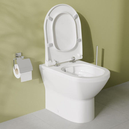 7059B003-0075 VitrA Integra Round Rimless Back to Wall WC Pan and Seat Open Seat