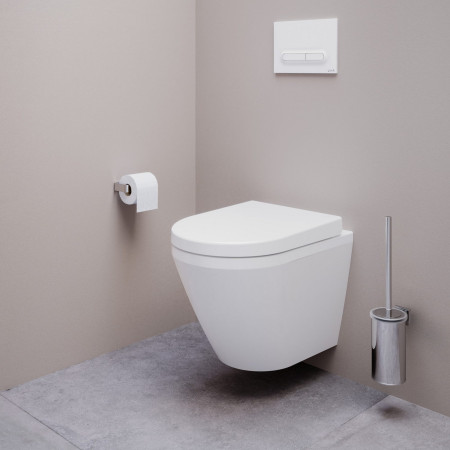 7040B003-0075 VitrA Integra Round Rimless Short Projection Wall Hung WC Pan and Seat Lifestyle