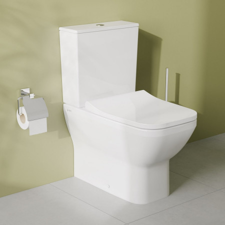 7086B003-7200 VitrA Integra Square Close Coupled Back to Wall Rimless WC Pan and Seat Lifestyle