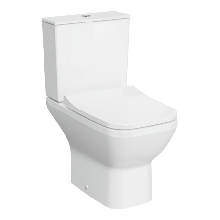 VitrA Integra Square Close Coupled Open Back Rimless WC Pan and Seat
