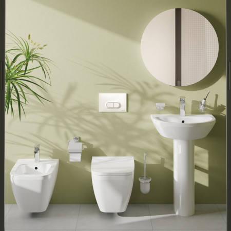 7081B003-0075 VitrA Integra Square Hidden Fix Wall Hung WC Pan and Seat Bathroom Setting