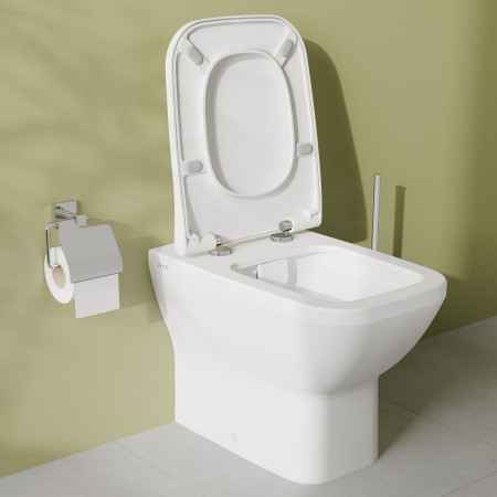 7085B003-0075 VitrA Integra Square Rimless Back to Wall WC Pan and Seat Open Seat