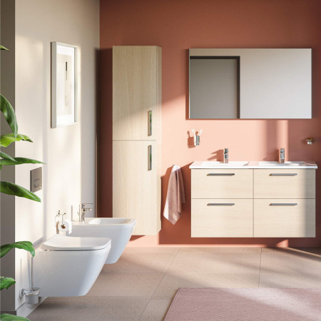7083B003-0288 VitrA Integra Square Wall Hung White Bidet Bathroom Setting