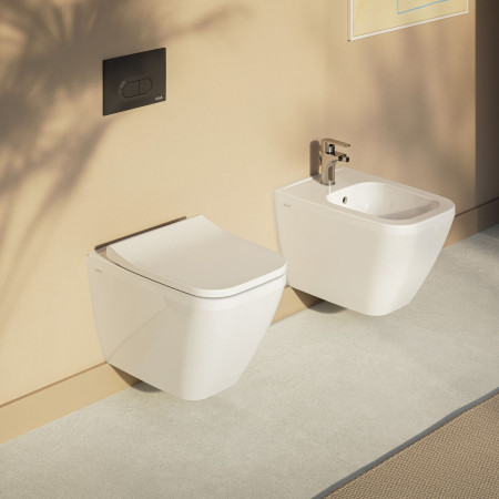 7083B003-0288 VitrA Integra Square Wall Hung White Bidet with Wall Hung Toilet
