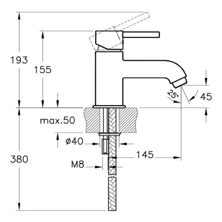 A42111VUK VitrA Minimax S Mono Bath Filler in Chrome Dimensions
