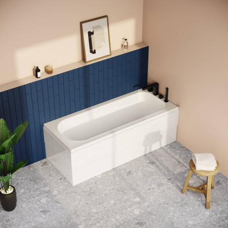 50810001000 VitrA Optima 1600 x 700mm Rectangular Single Ended Bath Bathroom Setting