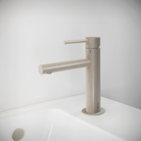 A4255634VUK VitrA Origin Basin Mixer in Brushed Nickel Lifestyle